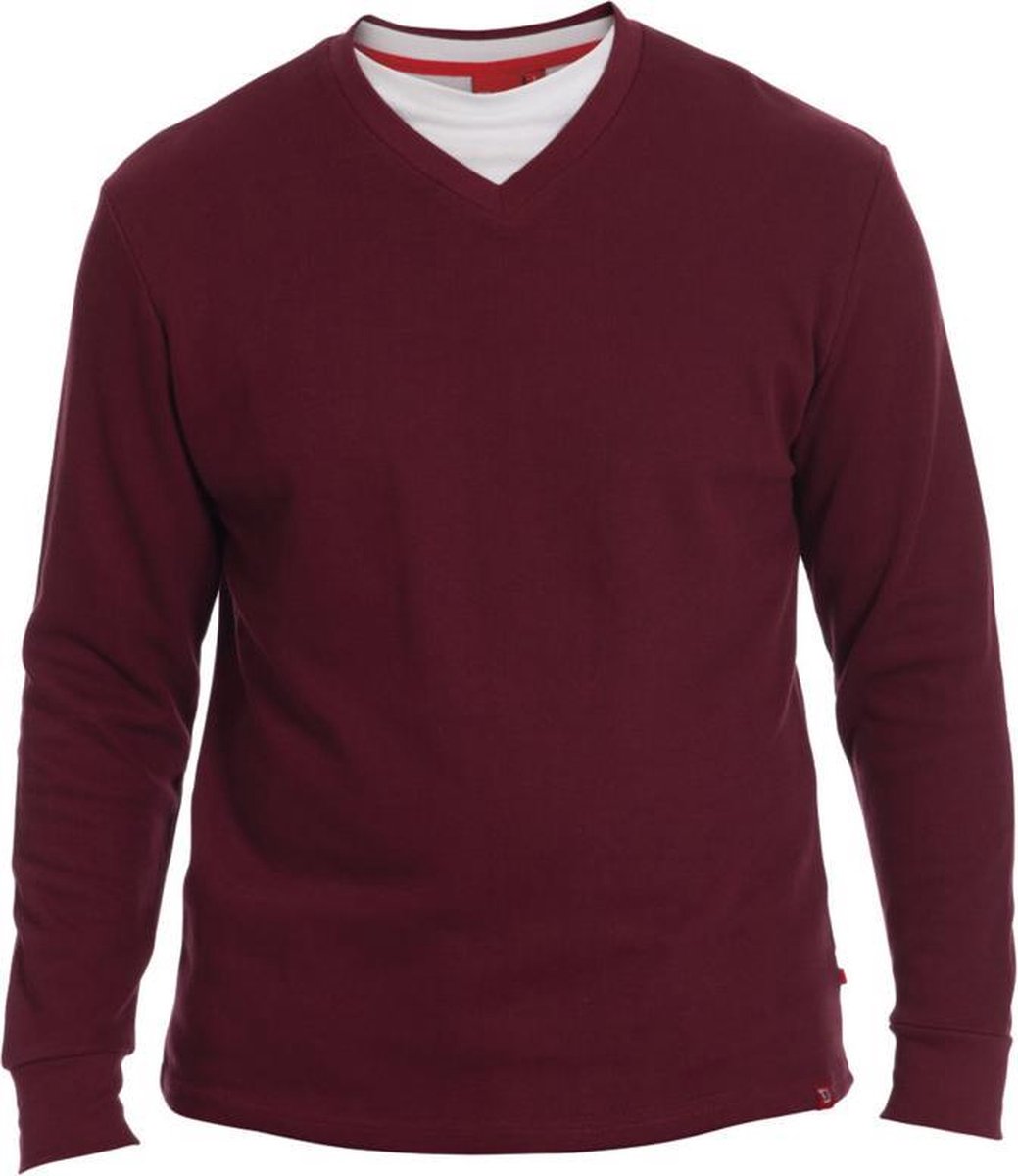 D555 BLISS Heren Lange mouwen Sweater 100% cotton - Bordeaux - Maat M