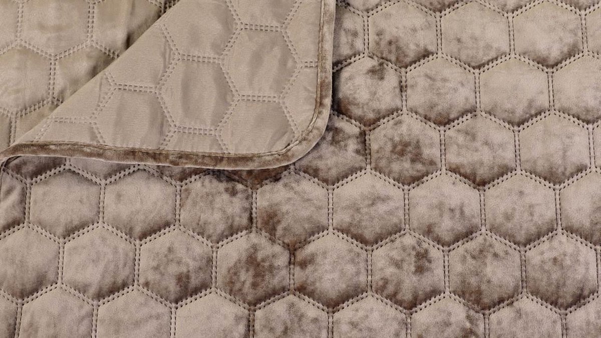 Unique Living - Bedsprei Peggy 240x280cm taupe — cadeau in Wonen & Interieur - foto 6