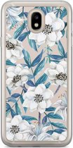 Samsung J5 2017 hoesje siliconen - Bloemen / Floral blauw | Samsung Galaxy J5 2017 case | multi | TPU backcover transparant