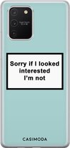 Samsung S10 Lite hoesje siliconen - Not interested | Samsung Galaxy S10 Lite case | blauw | TPU backcover transparant