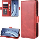 Voor Geschikt voor Xiaomi Mi 10 Dual-side magnetische gesp horizontale flip lederen tas met houder & kaartsleuven & portemonnee (rood)