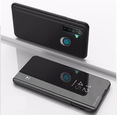 Voor OPPO Realme 5 vergulde spiegel horizontaal flip leer met standaard mobiele telefoon holster (zwart)