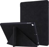 Voor iPad 10,2 inch zijde textuur horizontale vervorming Flip lederen tas met houder en pen sleuf (zwart)