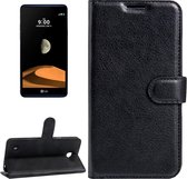 Voor LG X Max & X5 Litchi Texture Horizontaal Flip Leren Case met Magnetische Gesp & Houder & Kaartsleuven & Portemonnee (Zwart)