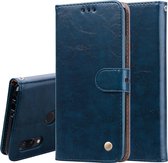 Business Style Oil Wax Texture Horizontal Flip Leather Case voor Geschikt voor Xiaomi Redmi 7, met houder & kaartsleuven & portemonnee (blauw)