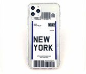 Ultra thin silicone new york case geschikt voor Apple iPhone 11 - transparant met Privacy Glas