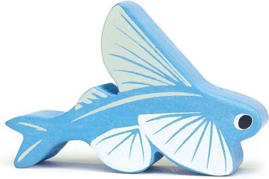 Tender Leaf Toys Zeedier Vliegende Vis Junior 6,9 Cm Hout Blauw