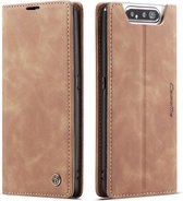 caseme - Hoesje geschikt voor Samsung Galaxy A80 - wallet book case - magneetsluiting - licht bruin