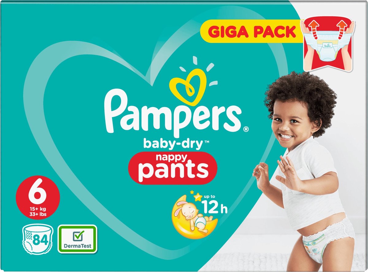 geest dwaas Garderobe Pampers Baby Dry Nappy Pants - Maat 6 (15+kg) - 84 broekjes | bol.com
