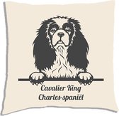 Cavalier king charles spaniel Kussen - Wit