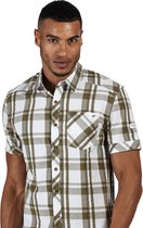 Regatta - Men's Deakin III Short Sleeve Checked Shirt - Outdoorshirt - Mannen - Maat S - Wit