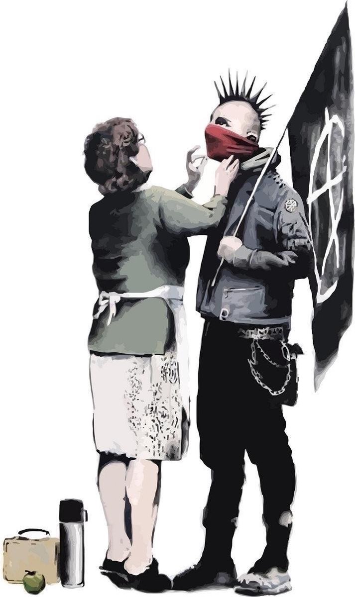BANKSY Anarchist and Mother Canvas Print