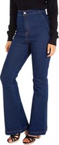 Voodoo Vixen Bell bottom wijde jeans -L- Loretta Blauw