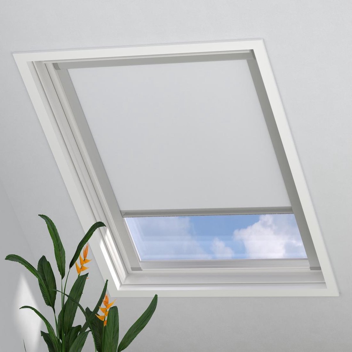 Dakraam Rolgordijn Trend - Verduisterend - White - voor Velux: FK06