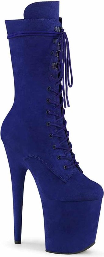 Pleaser - FLAMINGO-1050FS Plateau Laarzen, Paaldans schoenen - Paaldans schoenen - 36 Shoes - Blauw