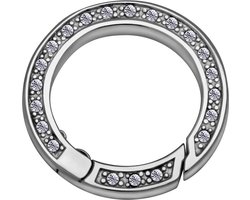 Quiges - RVS Verbindingsring Verzilverd 22mm met Zirkonia voor Kettingen en Hangers - EPC001