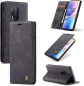 CASEME - OnePlus 8 Pro Retro Wallet Case - Zwart
