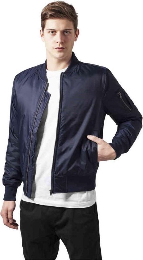 Urban Classics - Basic Bomber jacket - M - Blauw