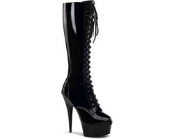 Pleaser - DELIGHT-2023 Kniehoge laarzen - US 11 - 41 Shoes - Zwart