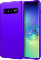 Silicone case Samsung Galaxy S10 - donkerpaars + glazen screen protector