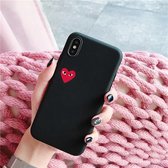 hoesje met hartje geschikt voor Apple iPhone Xs Max + glazen screen protector