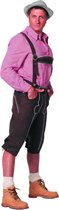 Wilbers & Wilbers - Boeren Tirol & Oktoberfest Kostuum - Derk De Perk Tirolerhose De Luxe Man - Bruin - Maat 50 - Bierfeest - Verkleedkleding
