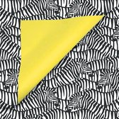 Inpakpapier Zebra-patroon + geel 50cm x 200mtr