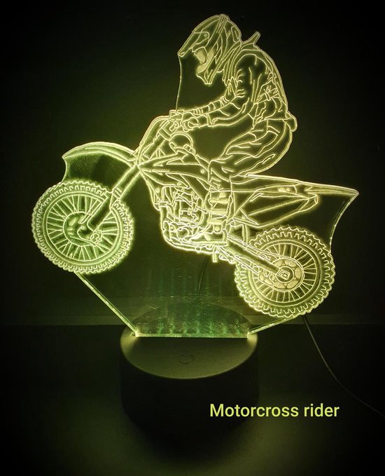 Lampe 3D Pilote Moto Cross