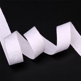 Keperband Polyester - Voor het maken van maskers mondmasker mondkapje - 10mm 15meter Wit - Pless®
