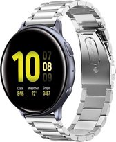 Stalen Smartwatch bandje - Geschikt voor  Samsung Galaxy Watch Active stalen band - zilver - Horlogeband / Polsband / Armband