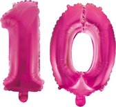 Folieballon 10 jaar roze 86cm