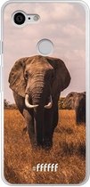 Google Pixel 3 Hoesje Transparant TPU Case - Elephants #ffffff