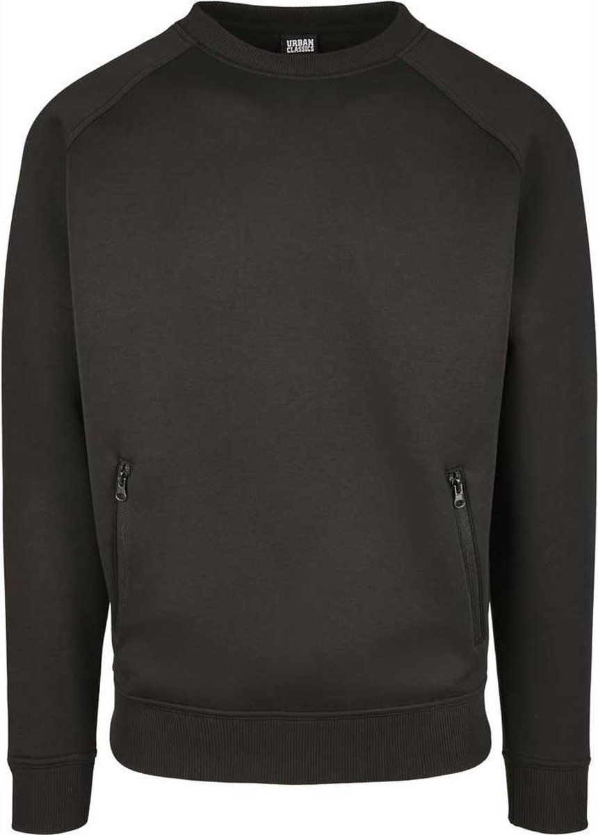 Urban Classics Raglan Zip Pocket Crewneck sweater/trui M Zwart