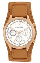 Orphelia 81504 - Horloge  - Leer - Camel - 39 mm