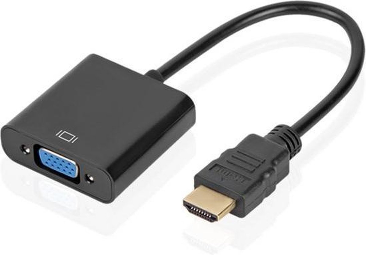 HDMI naar VGA Adapter Kabel - 25 cm - 1080p Full HD - Zwart - Case2go