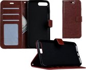 Hoes voor iPhone SE 2020 Hoesje Wallet Case Bookcase Hoes Lederen Look - Bruin