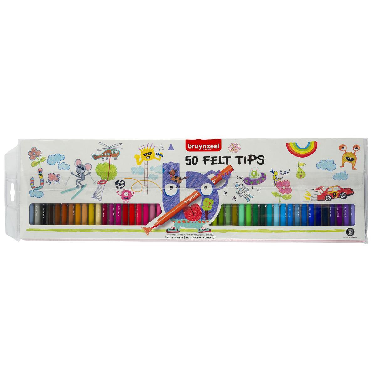Bruynzeel Kids 50 Viltstiften + 1 A4 Schetsboek
