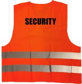 Security vest / hesje oranje met reflecterende strepen voor volwassenen - beveiligingsdienst / bewakingsdienst- veiligheidshesjes / veiligheidsvesten