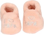 Roze meisjes babyslofjes I love papa - kraamcadeau / geboorte 20-21