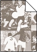 Proefstaal ESTAhome behang sporthelden sepia bruin - 138828 - 26,5 x 21 cm