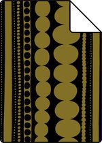 Proefstaal ESTAhome behangpapier kralen zwart en glanzend goud - 128822 - 26,5 x 21 cm