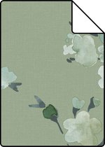 Proefstaal ESTAhome eco texture vlies behangpapier kersenbloesems groen - 148718 - 26,5 x 21 cm