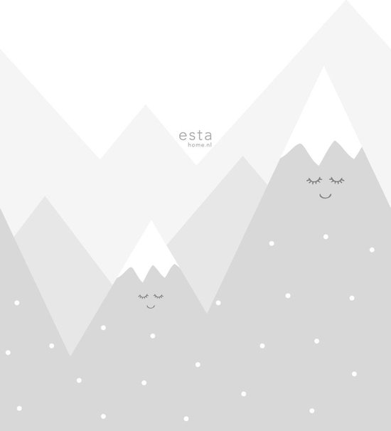 ESTAhome fotobehangpapier bergen lichtgrijs - 158840 - 1.86 x 2.79 m