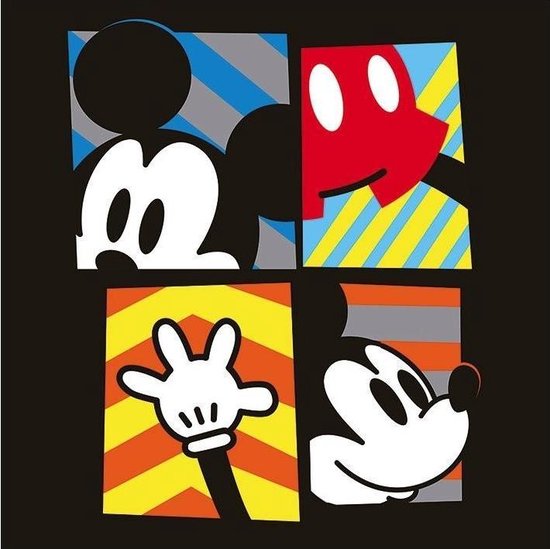 Schilderij - Disney Canvas Mickey Mouse - Multicolor - 40 X 40 Cm Disney - Canvas 40x40 '18mm' - Mickey Mouse Framed