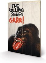 Poster - Rolling Stones Impression Sur Bois Grr! - 59 X 40 Cm - Multicolor