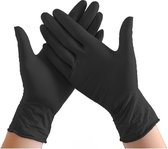 Handschoenen Wegwerp Nitril - Latex vrij - poedervrij -Zwart - Maat M - 100 stuks