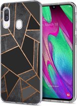 iMoshion Hoesje Geschikt voor Samsung Galaxy A20e Hoesje Siliconen - iMoshion Design hoesje - Zwart / Meerkleurig / Goud / Black Graphic