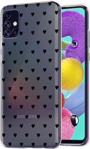 iMoshion Design voor de Samsung Galaxy A51 hoesje - Hartjes - Zwart