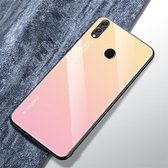 Voor Huawei Honor 8X Gradient Color Glass Case (geel)