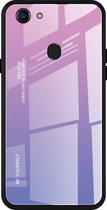 Voor OPPO F5 Gradient Color Glass Case (lichtpaars)